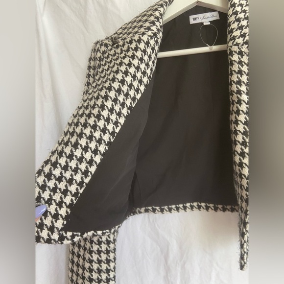 WAYF X Jourdan Sloane As If Houndstooth Crop Blazer Houndstooth Size Small - Picture 13 of 14